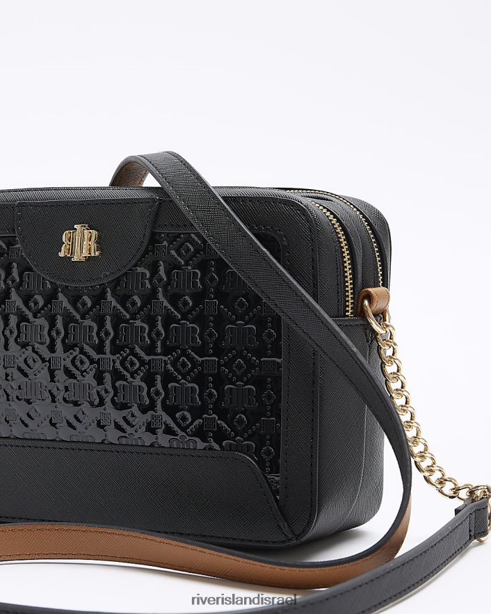 אביזרים River Island תיק קרוס גוף מובלט ri boxy שָׁחוֹר נשים BDZ4083766