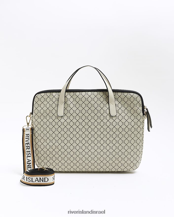 אביזרים River Island נרתיק למחשב נייד ri monogram בז' נשים BDZ4081398