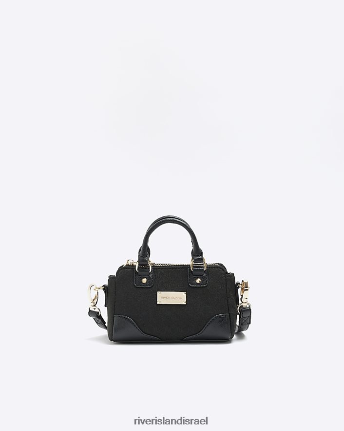 אביזרים River Island ri monogram mini cross body bag שָׁחוֹר נשים BDZ408559