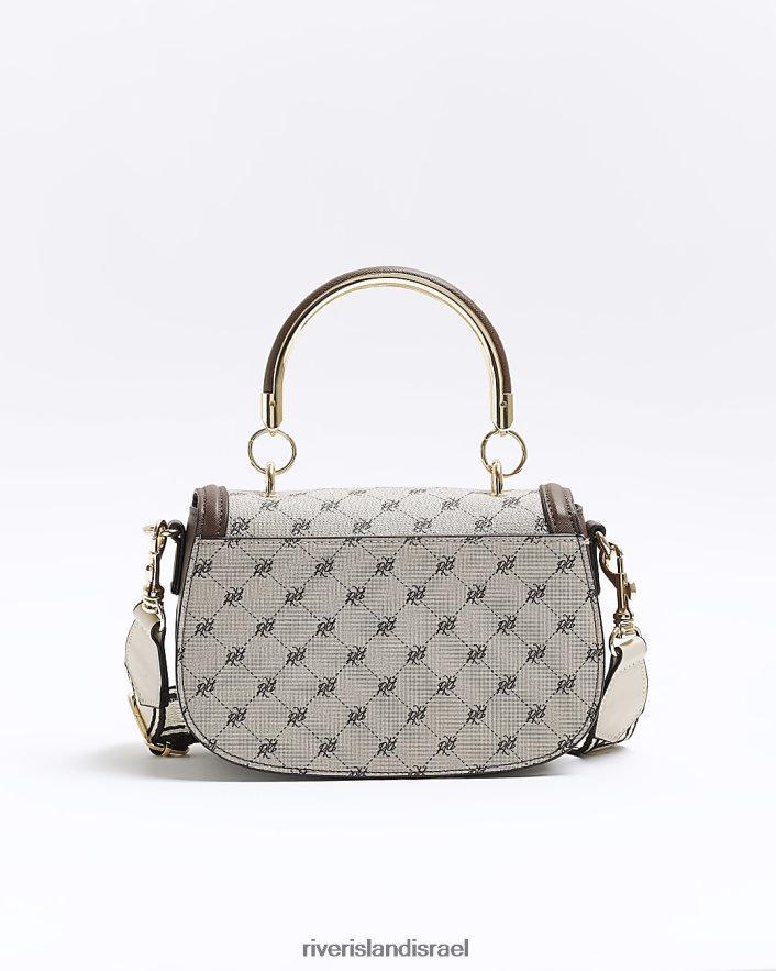 אביזרים River Island ri monogram mini cross body bag חום נשים BDZ408895