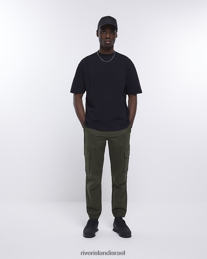 לבוש River Island חולצת טריקו בכושר אוברסייז של ri studio שָׁחוֹר גברים BDZ4082626