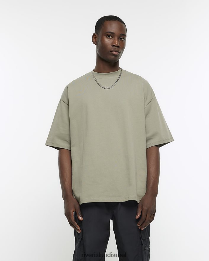 לבוש River Island חולצת טריקו בכושר אוברסייז של ri studio חָקִי גברים BDZ4082628