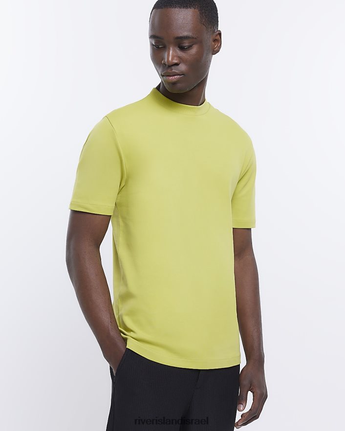 לבוש River Island חולצת טי של ri studio slim fit ליים גברים BDZ4082564