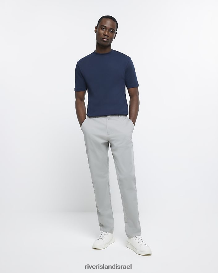 לבוש River Island חולצת טי של ri studio slim fit חיל הים גברים BDZ4082567