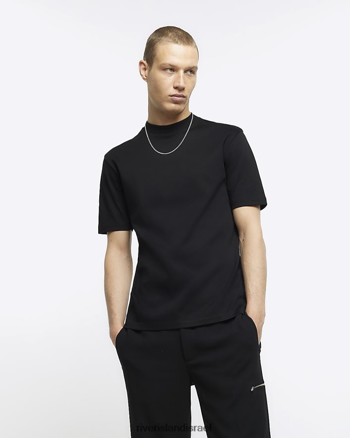 לבוש River Island חולצת טי של ri studio slim fit שָׁחוֹר גברים BDZ4085806