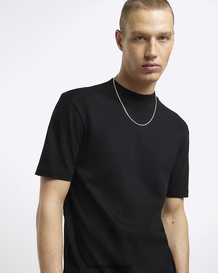 לבוש River Island חולצת טי של ri studio slim fit שָׁחוֹר גברים BDZ4085806
