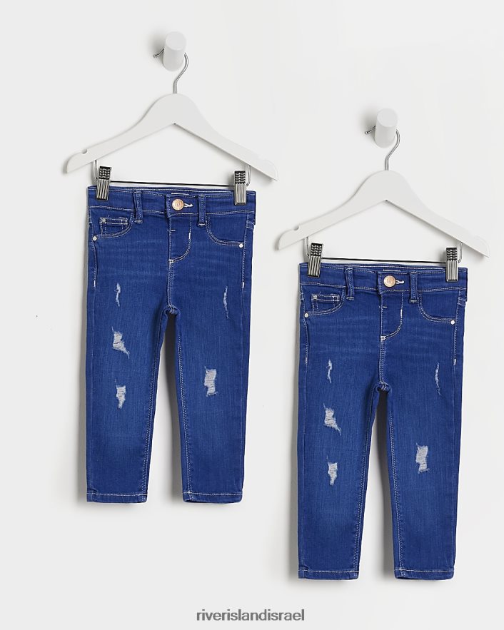 לבוש River Island מג'ינס סקיני מולי rip 2 חבילה כְּחוֹל בנות BDZ4086718