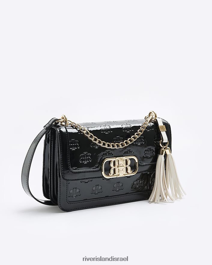 אביזרים River Island תיק פטנט מונוגרמה rr שָׁחוֹר נשים BDZ408525