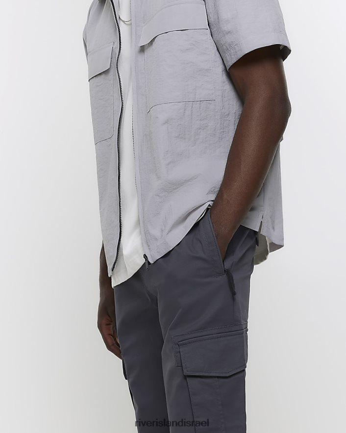 לבוש River Island נעלי מטען בכושר slim fit אפור כהה גברים BDZ4082346