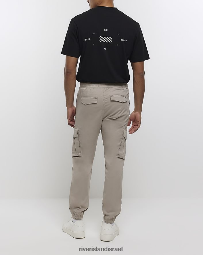 לבוש River Island נעלי מטען בכושר slim fit אֶבֶן גברים BDZ4082349