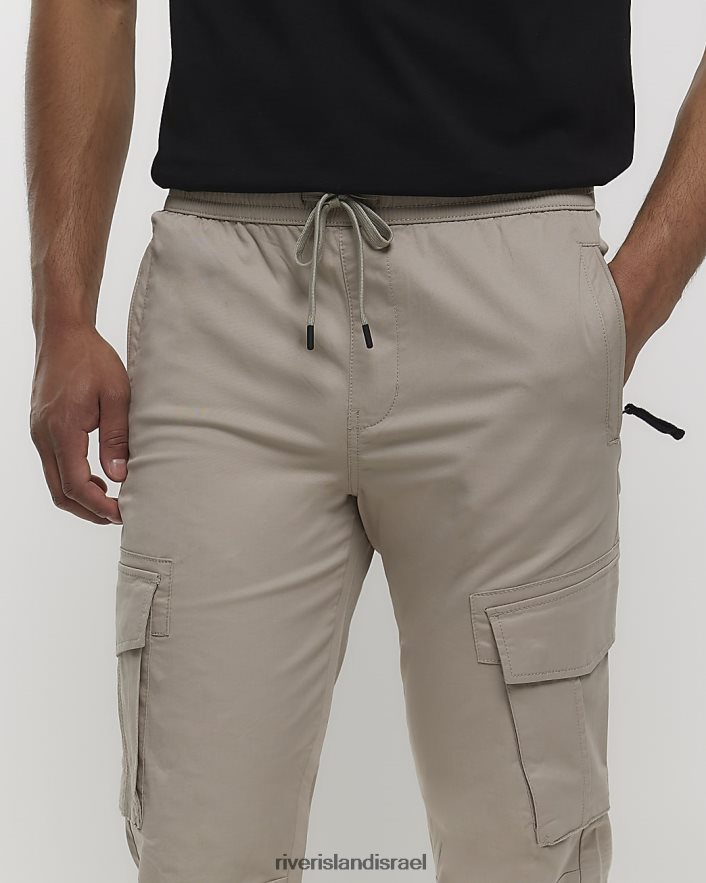 לבוש River Island נעלי מטען בכושר slim fit אֶבֶן גברים BDZ4082349