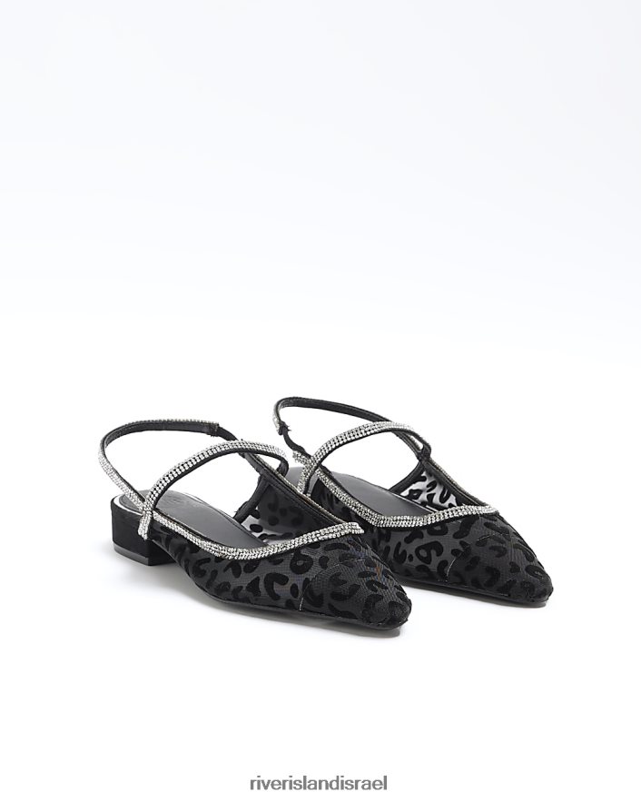 הַנעָלָה River Island נעלי ג'קארד יהלומי sling back שָׁחוֹר נשים BDZ408185