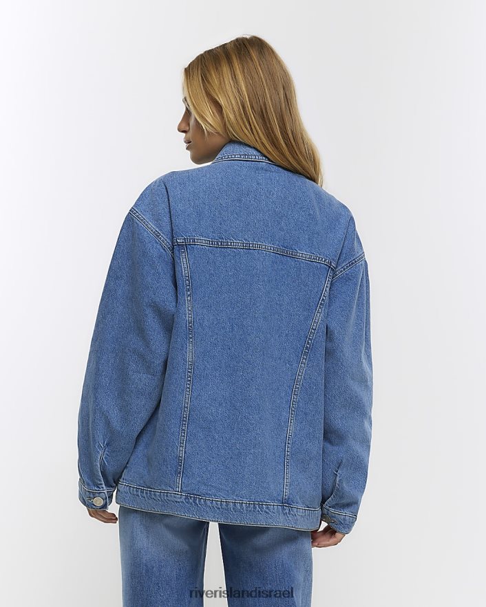 לבוש River Island מעיל ג'ינס של trucker כְּחוֹל נשים BDZ4084272